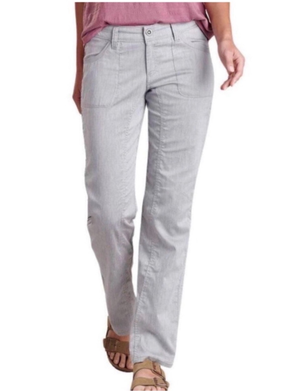 Kuhl Cabo Light Blue Cotton Linen Hiking Outdoor Travel Pants Size 12 Short